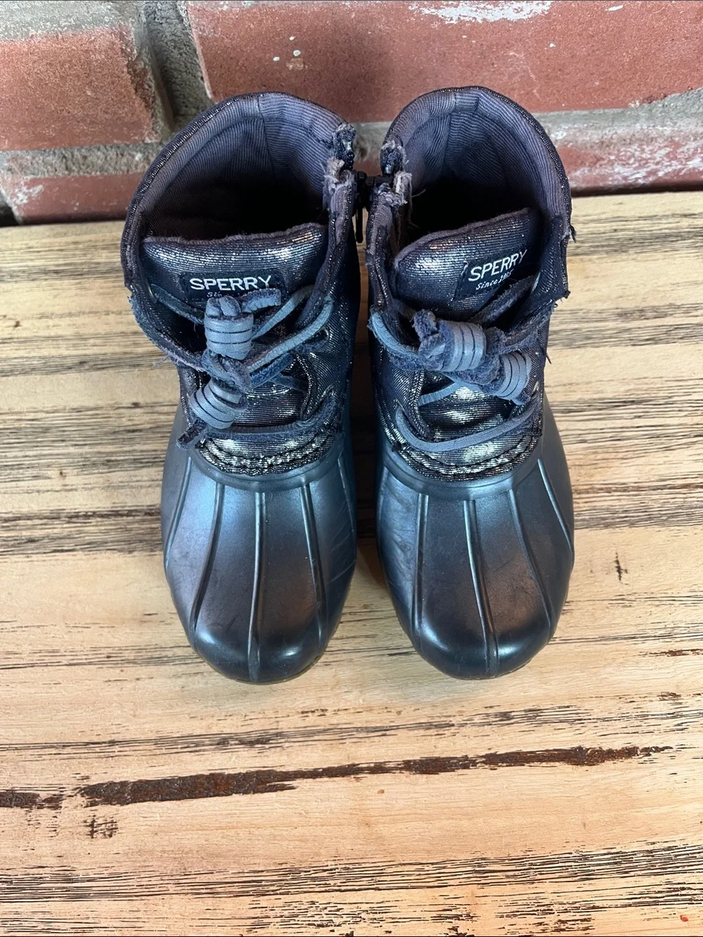 Sperry Saltwater Boot Navy Duck Boots Sparkly